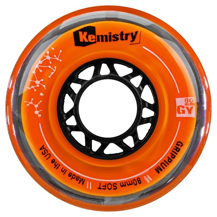 Kemistry GRIPPIUM Inline Roller Hockey Wheels - Orange SOFT