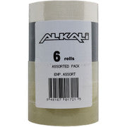 Alkali Hockey Tape 6-Pack - 3 Clear/2 Black/1 White